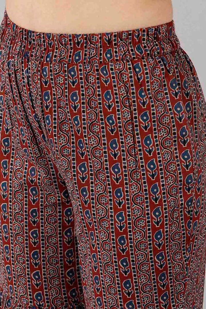 Blue Pure Cotton Flared Kurta Sharara With Dupatta | SHOBITAM