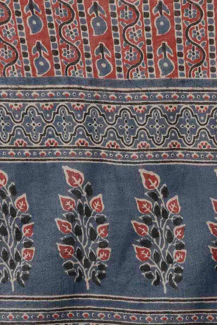 Blue Pure Cotton Flared Kurta Sharara With Dupatta | SHOBITAM