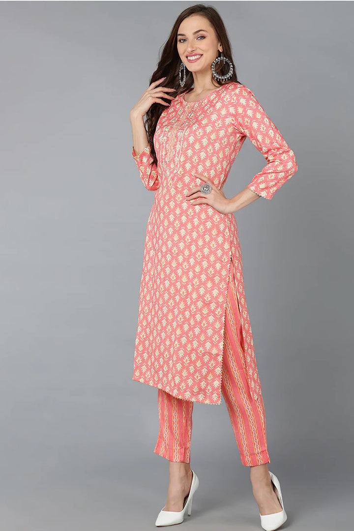 Cotton Printed Kurta Pant Dupatta Set  | SHOBITAM