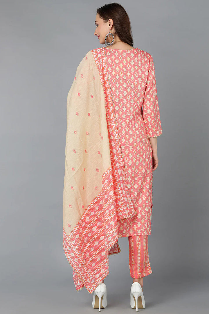Cotton Printed Kurta Pant Dupatta Set  | SHOBITAM