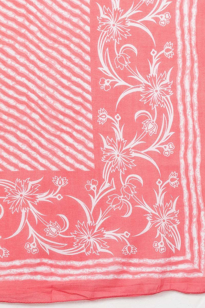 Peach Rayon Blend Kurta Trousers With Dupatta | SHOBITAM