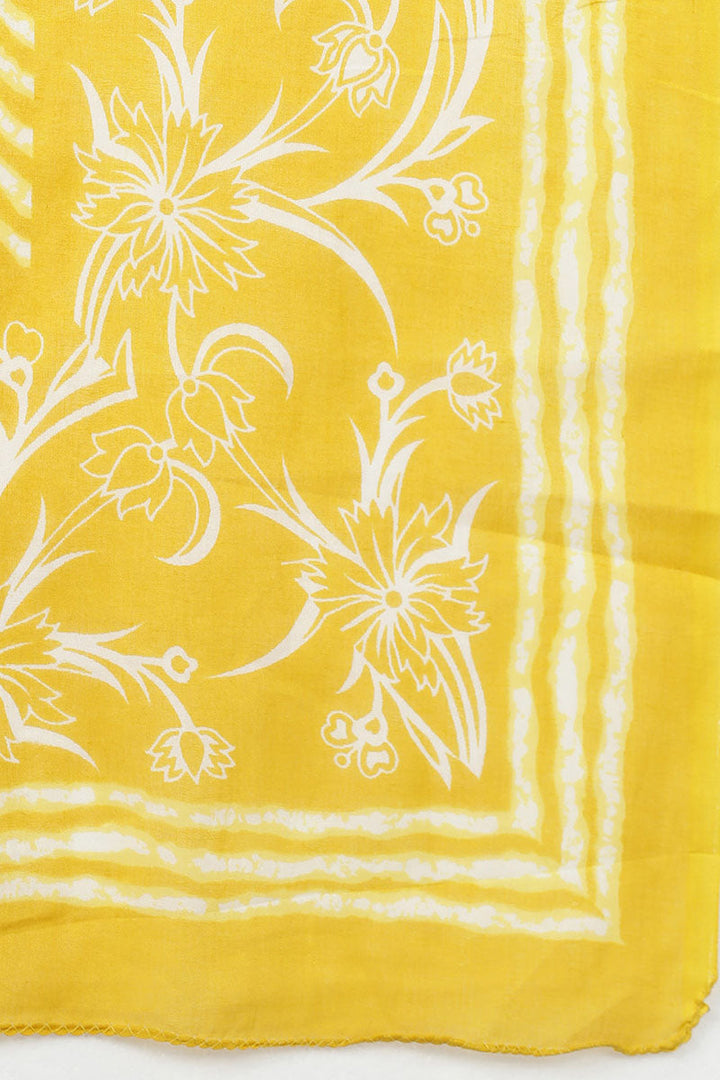 Yellow Rayon Blend Kurta Trousers With Dupatta | SHOBITAM