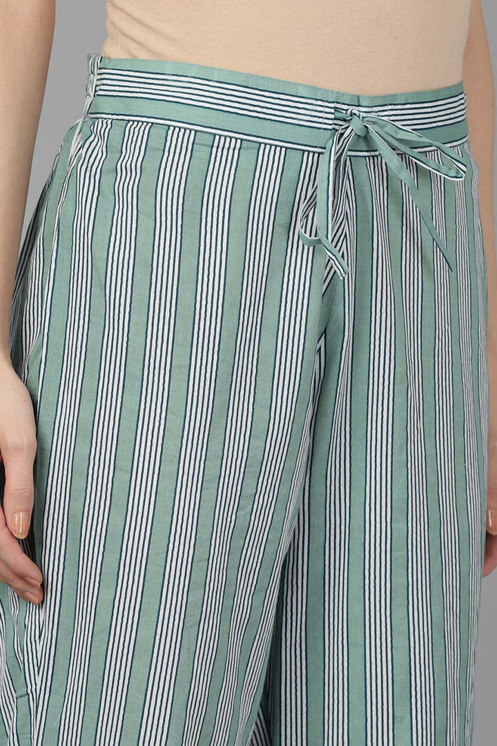 Green Pure Cotton Suit Set  | SHOBITAM
