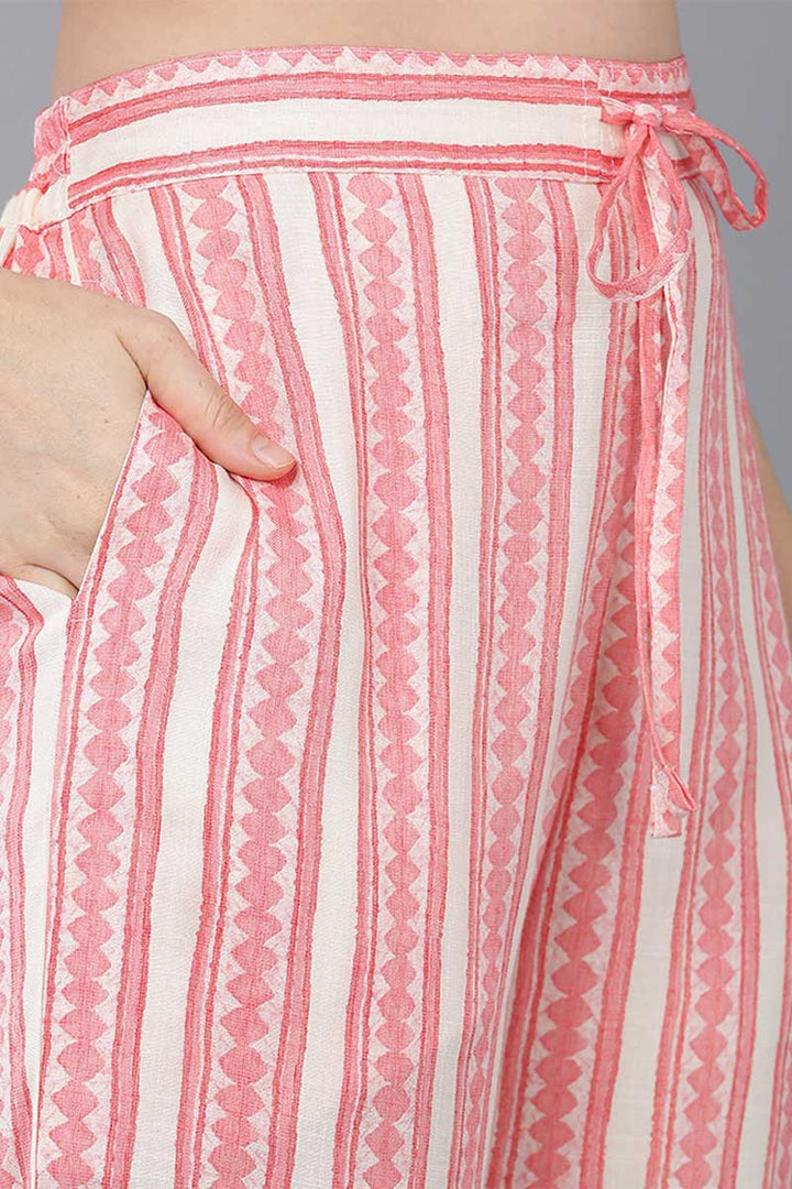 Peach Cotton Blend Straight Suit Set   | SHOBITAM