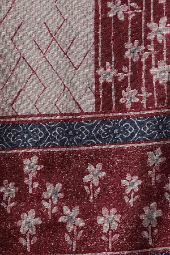 Maroon Poly Silk Straight Kurta Pant With Dupatta  | SHOBITAM