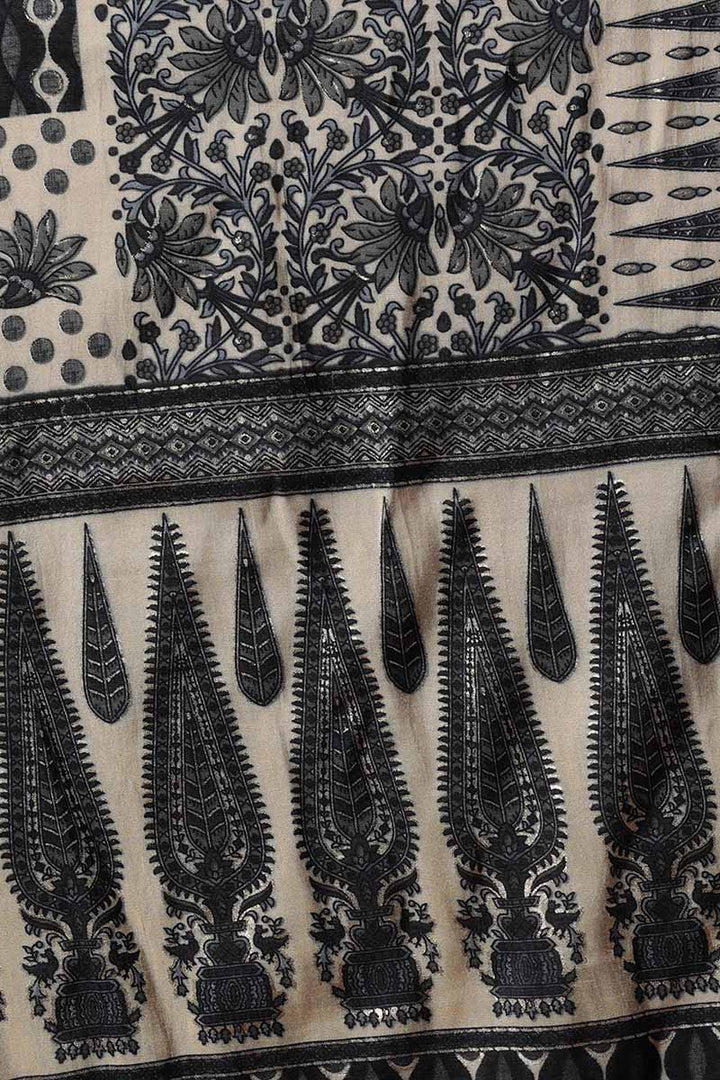 Black Silk Blend Straight Kurta Pant With Dupatta | SHOBITAM
