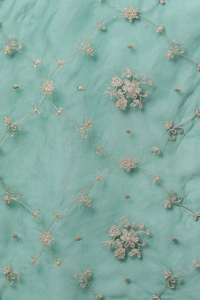 Green Silk Blend Straight Kurta Pant With Dupatta | SHOBITAM