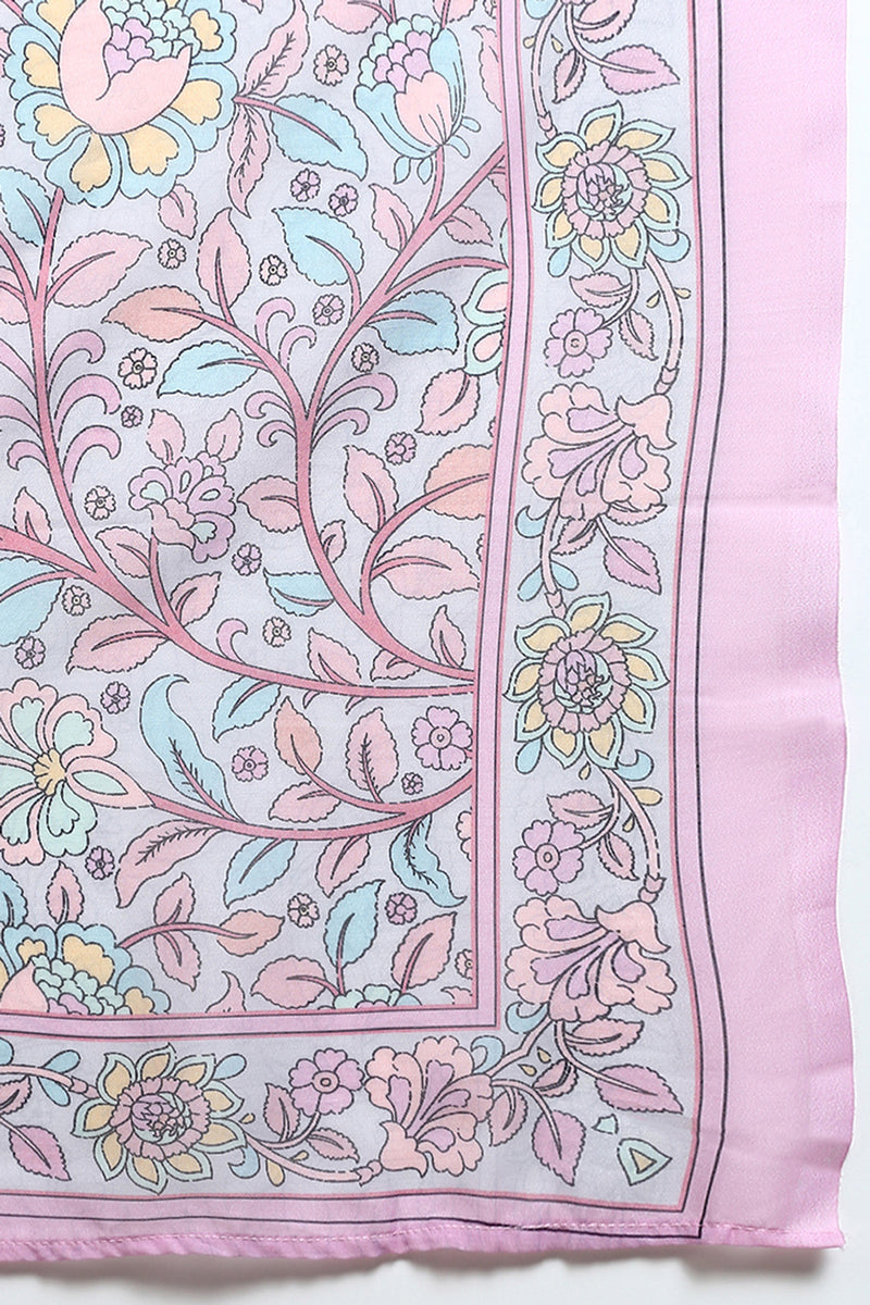 Pink Rayon Blend Printed Suit Set | SHOBITAM