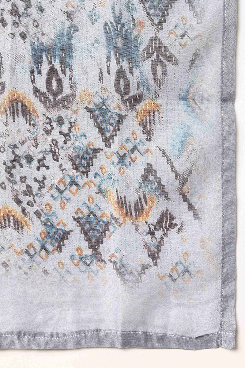 Grey Pure Cotton Ethnic Motifs Printed Straight Suit Set  | SHOBITAM