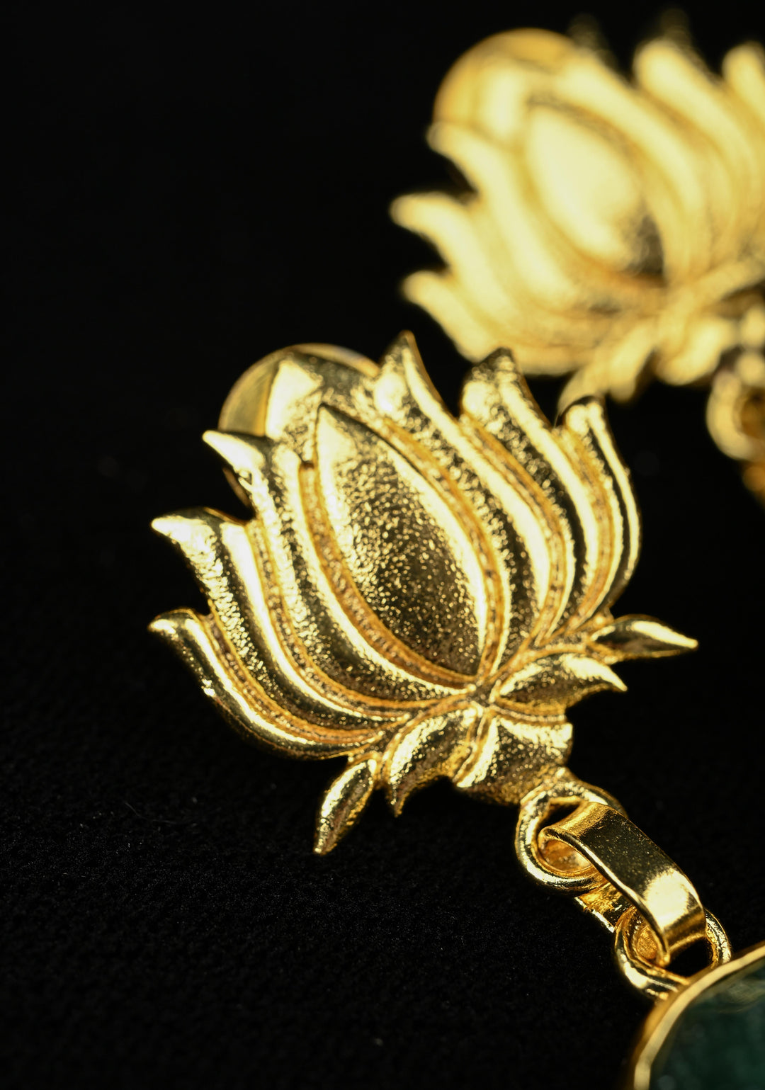 Kamala Green Stone Drop Earrings