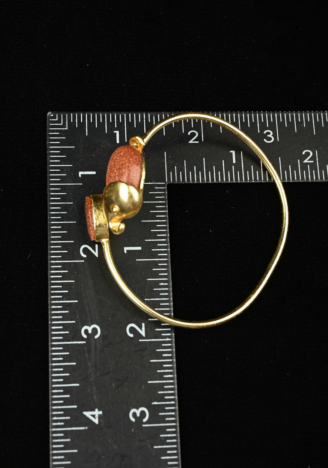 Elephant Handcuff With Brown Sunstone and Tiger's Eye