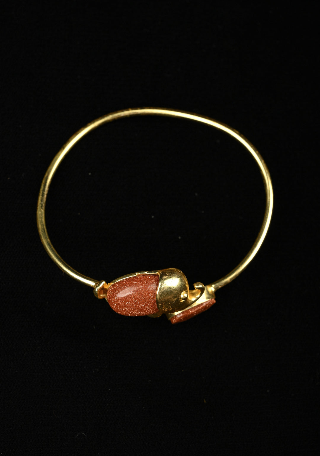 Elephant Handcuff With Brown Sunstone and Tiger's Eye