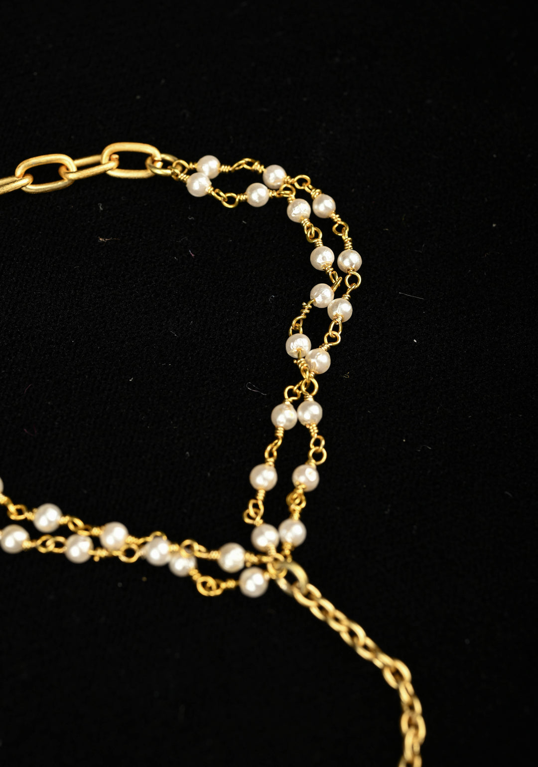 Hathphool Gold Tree of life Design Ring with  Bracelet With Pearls Strand