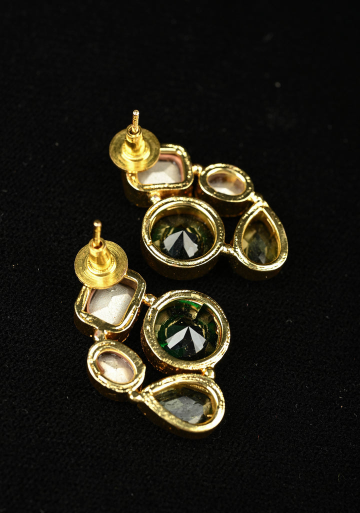 Multicolor Glass stone Cluster Stud Earrings