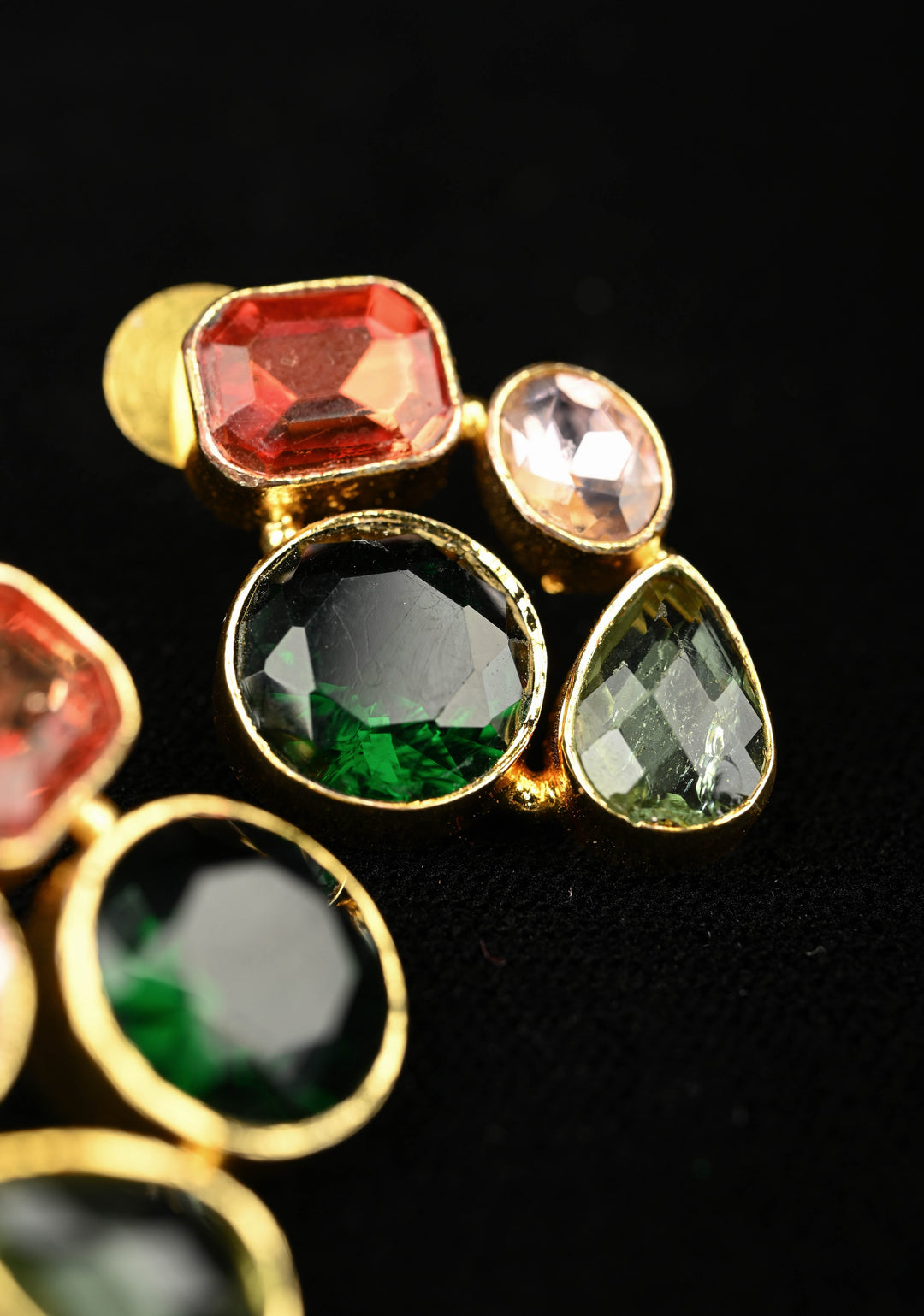 Multicolor Glass stone Cluster Stud Earrings
