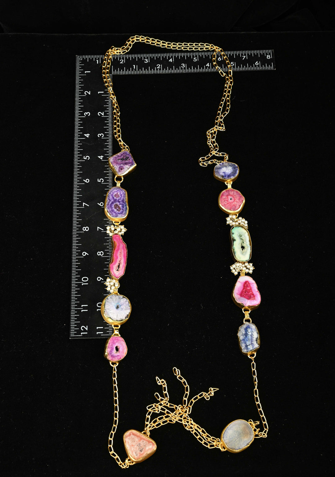 Multi Agates Gemstone 2 Styles -  Tie-Style and Loose Ends  Necklace