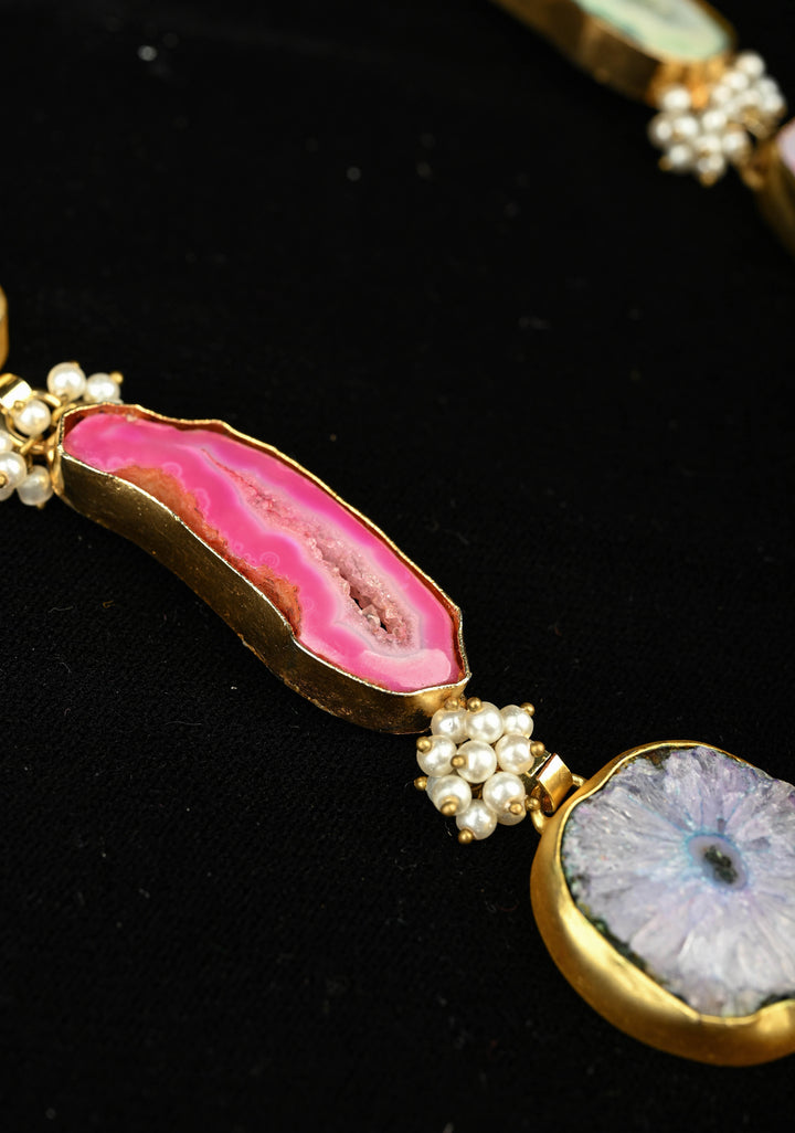 Multi Agates Gemstone 2 Styles -  Tie-Style and Loose Ends  Necklace