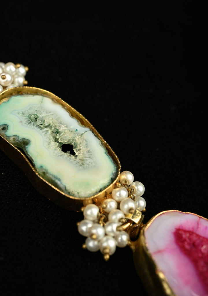 Multi Agates Gemstone 2 Styles -  Tie-Style and Loose Ends  Necklace