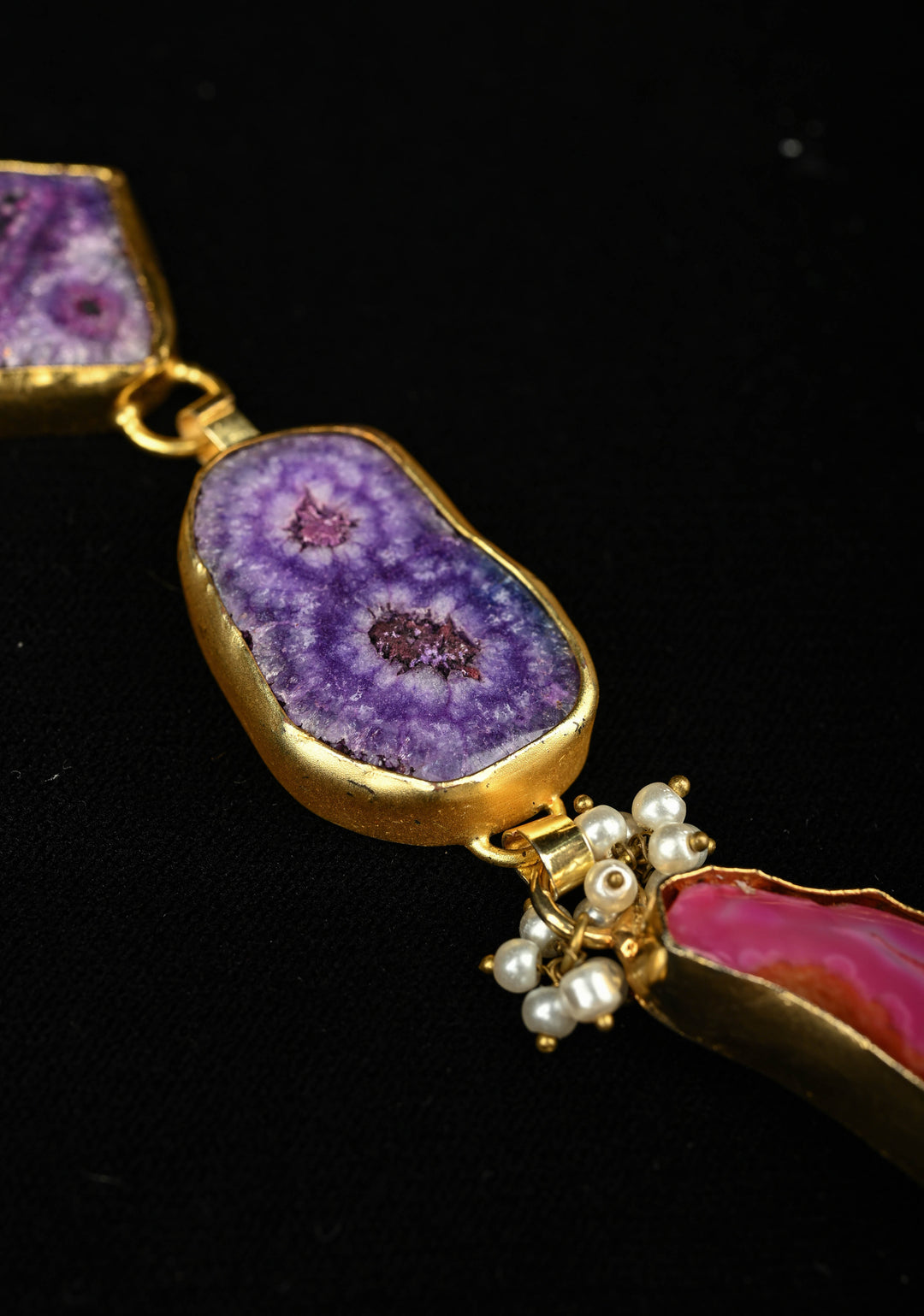 Multi Agates Gemstone 2 Styles -  Tie-Style and Loose Ends  Necklace