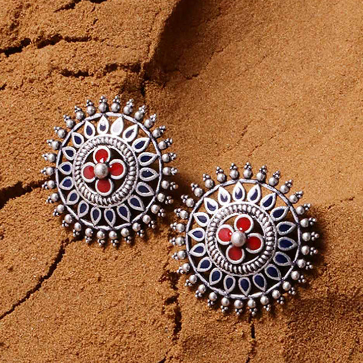 Mandala Floral Stud Earrings | SHOBITAM