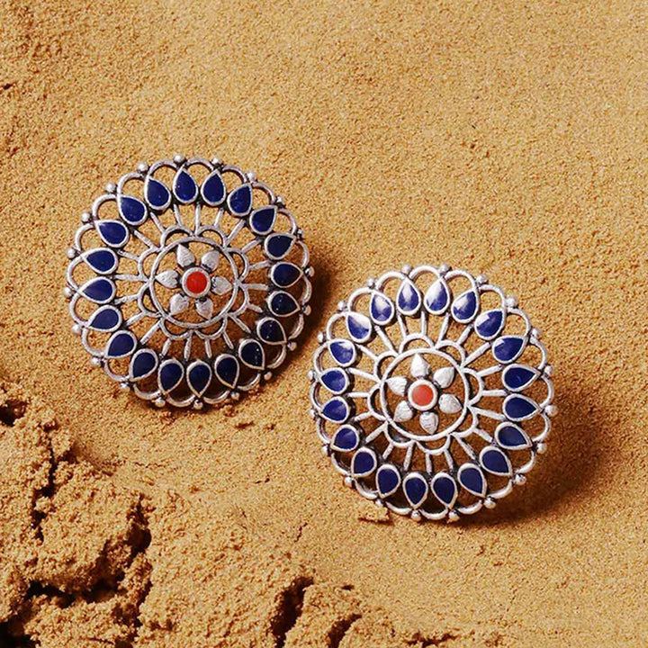 Mandala Floral Motifs Earrings | SHOBITAM