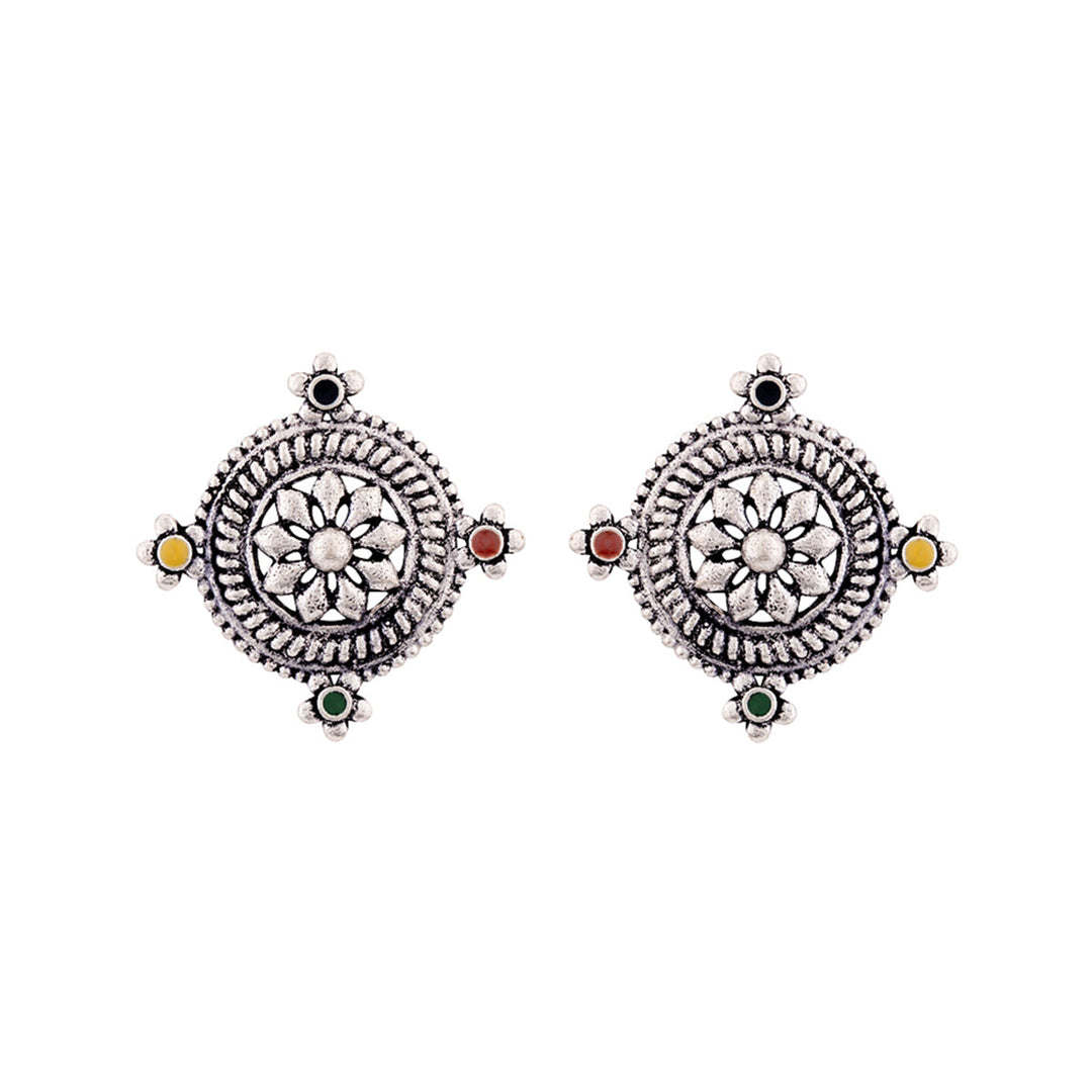 Mandala Floral Stud Style Earrings | SHOBITAM