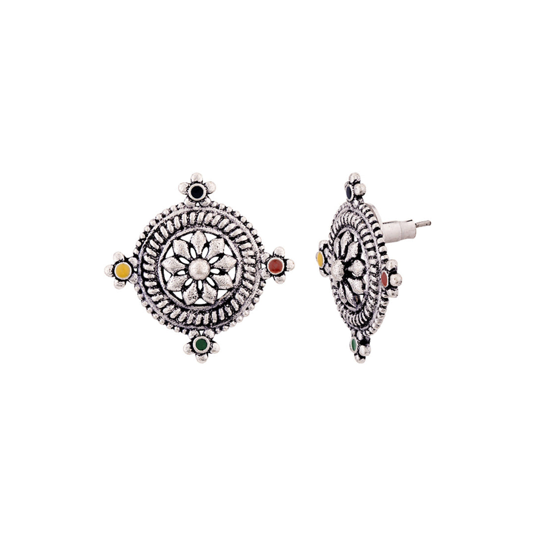 Mandala Floral Stud Style Earrings | SHOBITAM