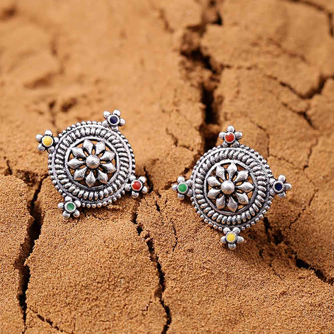 Mandala Floral Stud Style Earrings | SHOBITAM