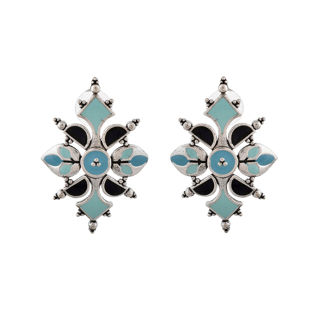 Bagh E Fiza Dreamy Enamel Earrings  | SHOBITAM