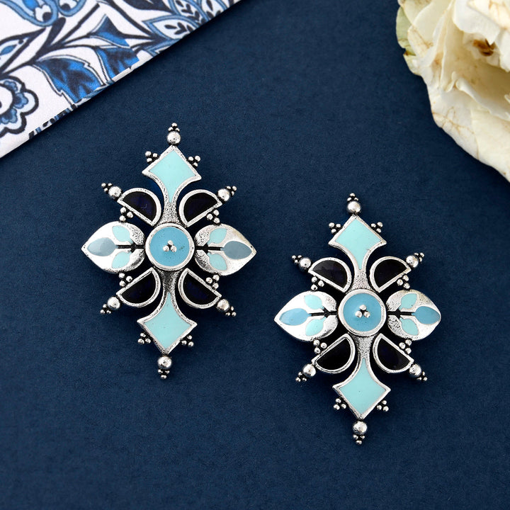 Bagh E Fiza Dreamy Enamel Earrings  | SHOBITAM