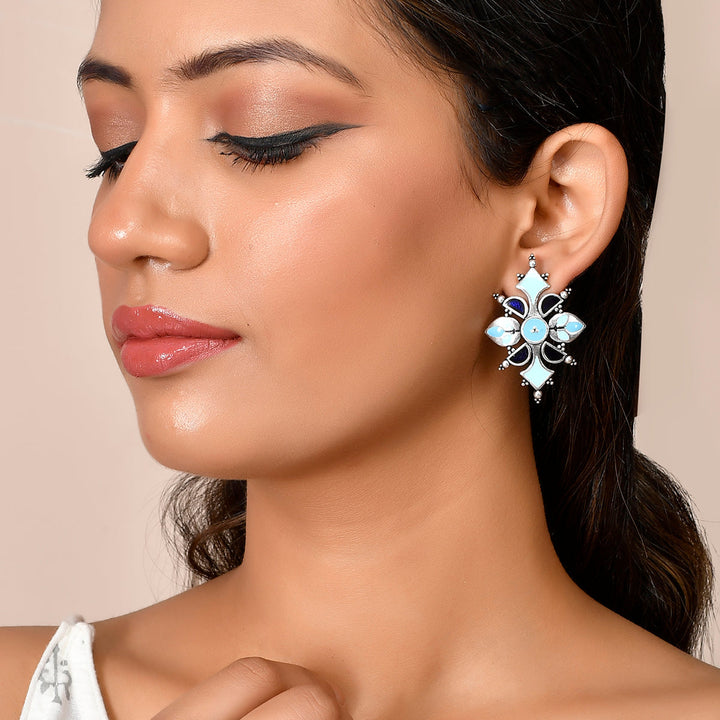 Bagh E Fiza Dreamy Enamel Earrings  | SHOBITAM