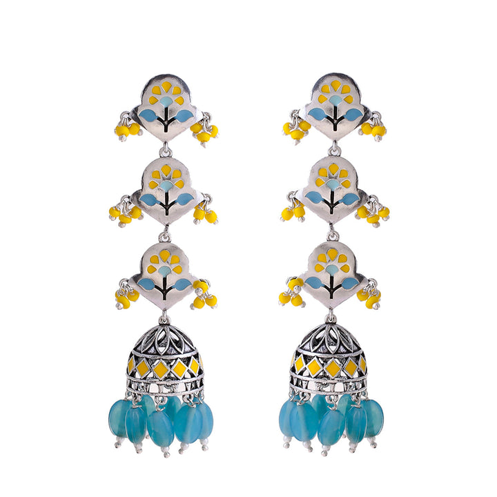 Bagh E Fiza Spring Layered Jhumka Earrings  | SHOBITAM