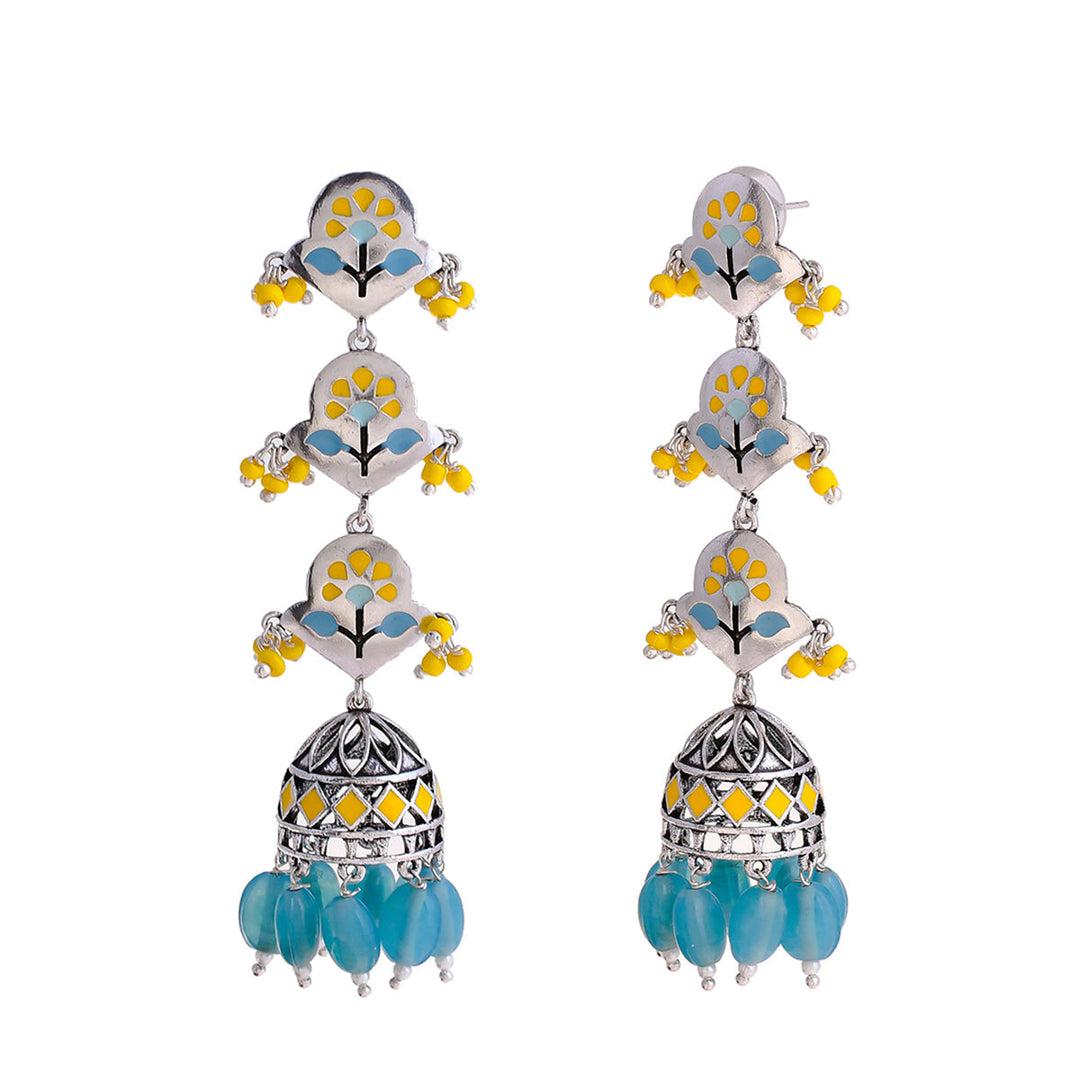 Bagh E Fiza Spring Layered Jhumka Earrings  | SHOBITAM