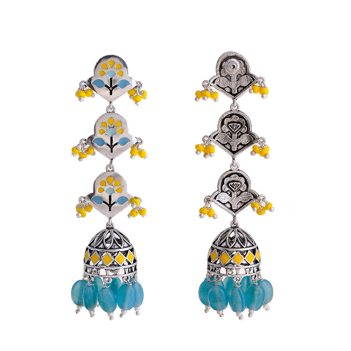 Bagh E Fiza Spring Layered Jhumka Earrings  | SHOBITAM