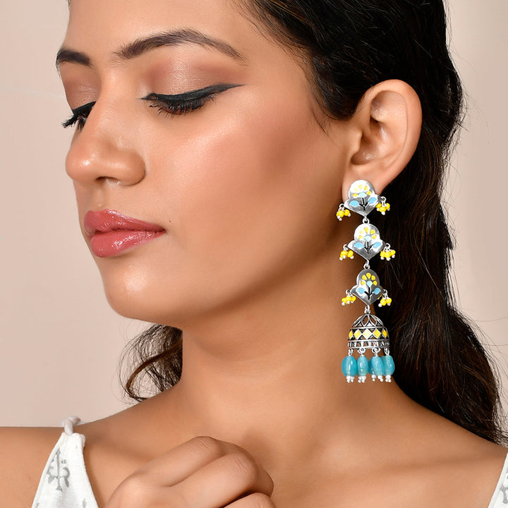 Bagh E Fiza Spring Layered Jhumka Earrings  | SHOBITAM