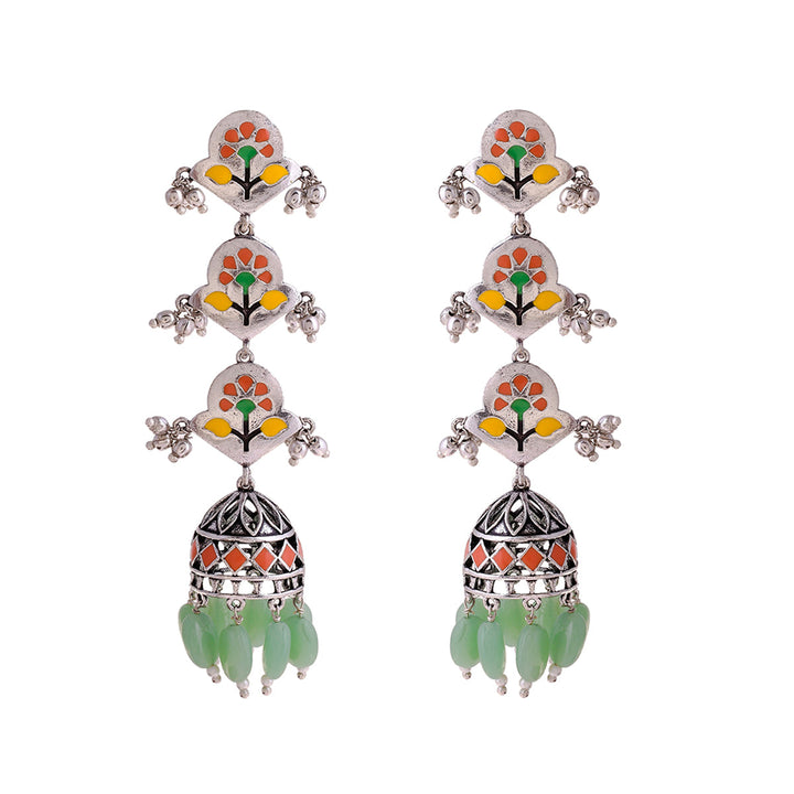 Bagh E Fiza Pastel Jhumka Layered Earrings | SHOBITAM