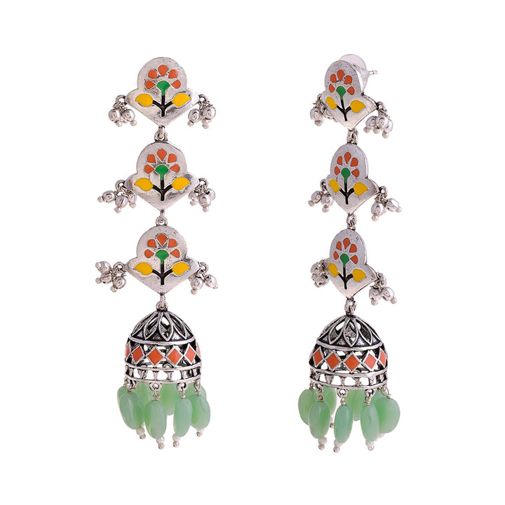 Bagh E Fiza Pastel Jhumka Layered Earrings | SHOBITAM