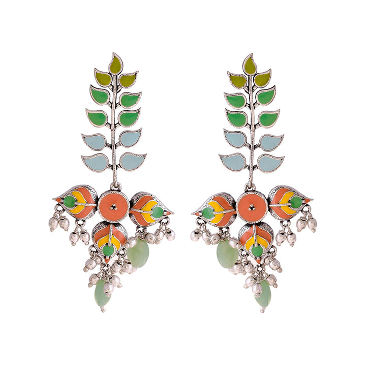 Bagh E Fiza Colourful Enamel Embellished Earrings   | SHOBITAM