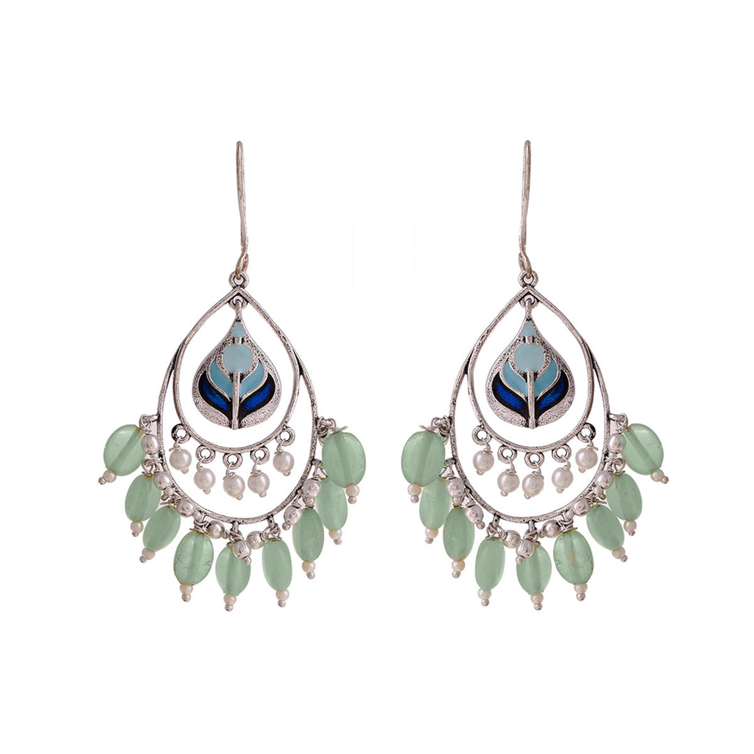Bagh E Fiza Green Beads Earrings | SHOBITAM