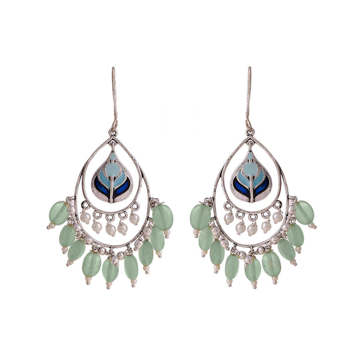 Bagh E Fiza Green Beads Earrings | SHOBITAM