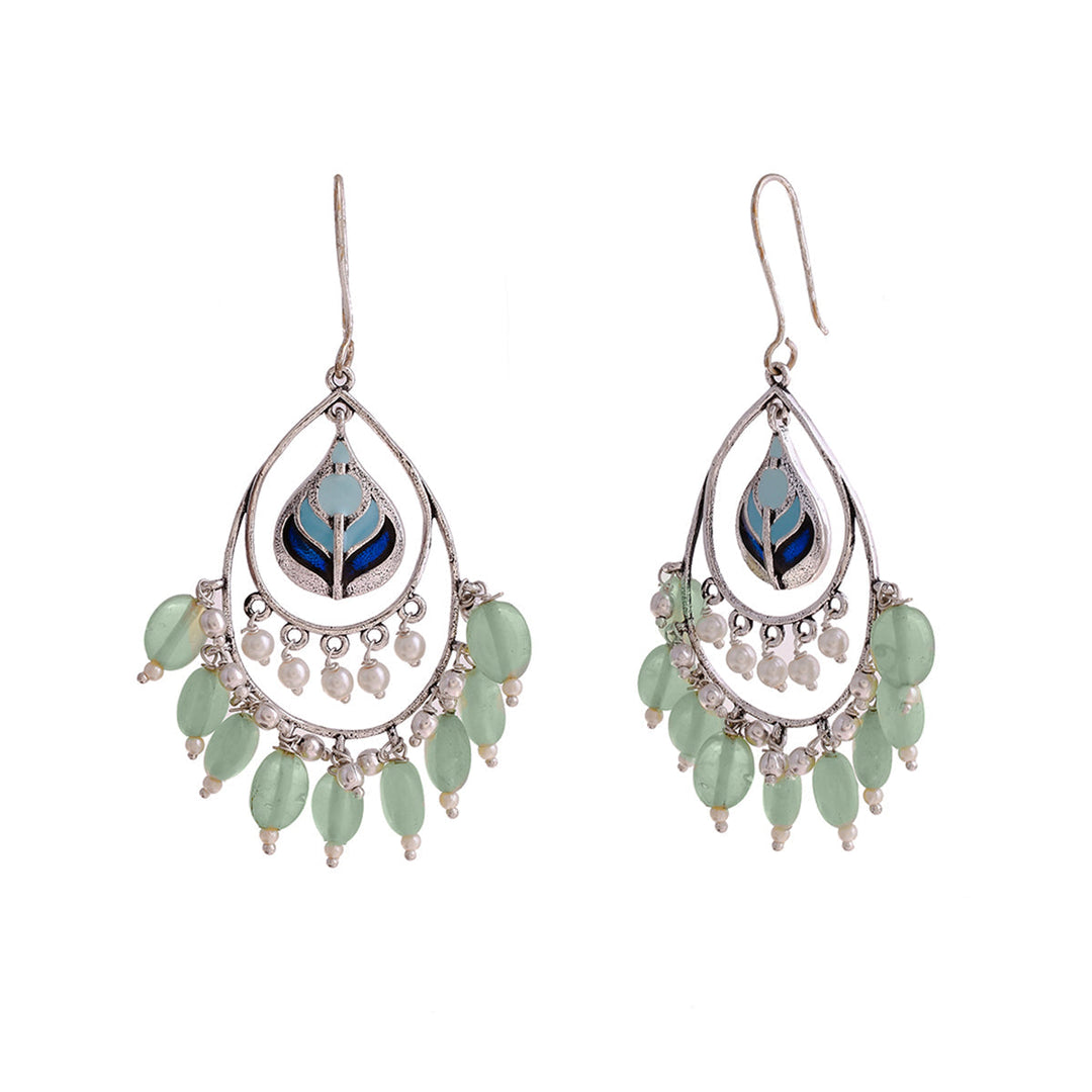 Bagh E Fiza Green Beads Earrings | SHOBITAM
