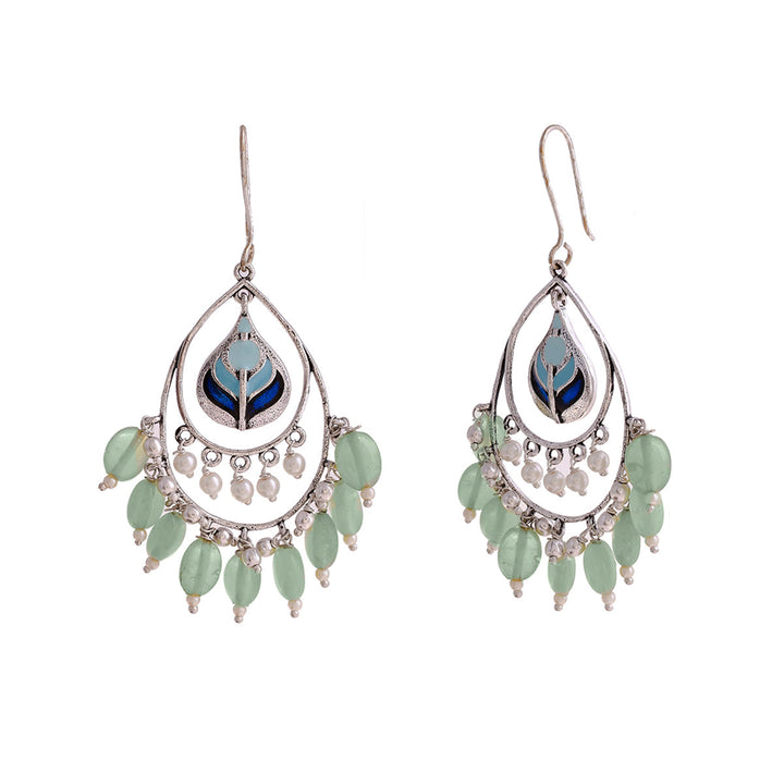 Bagh E Fiza Green Beads Earrings | SHOBITAM