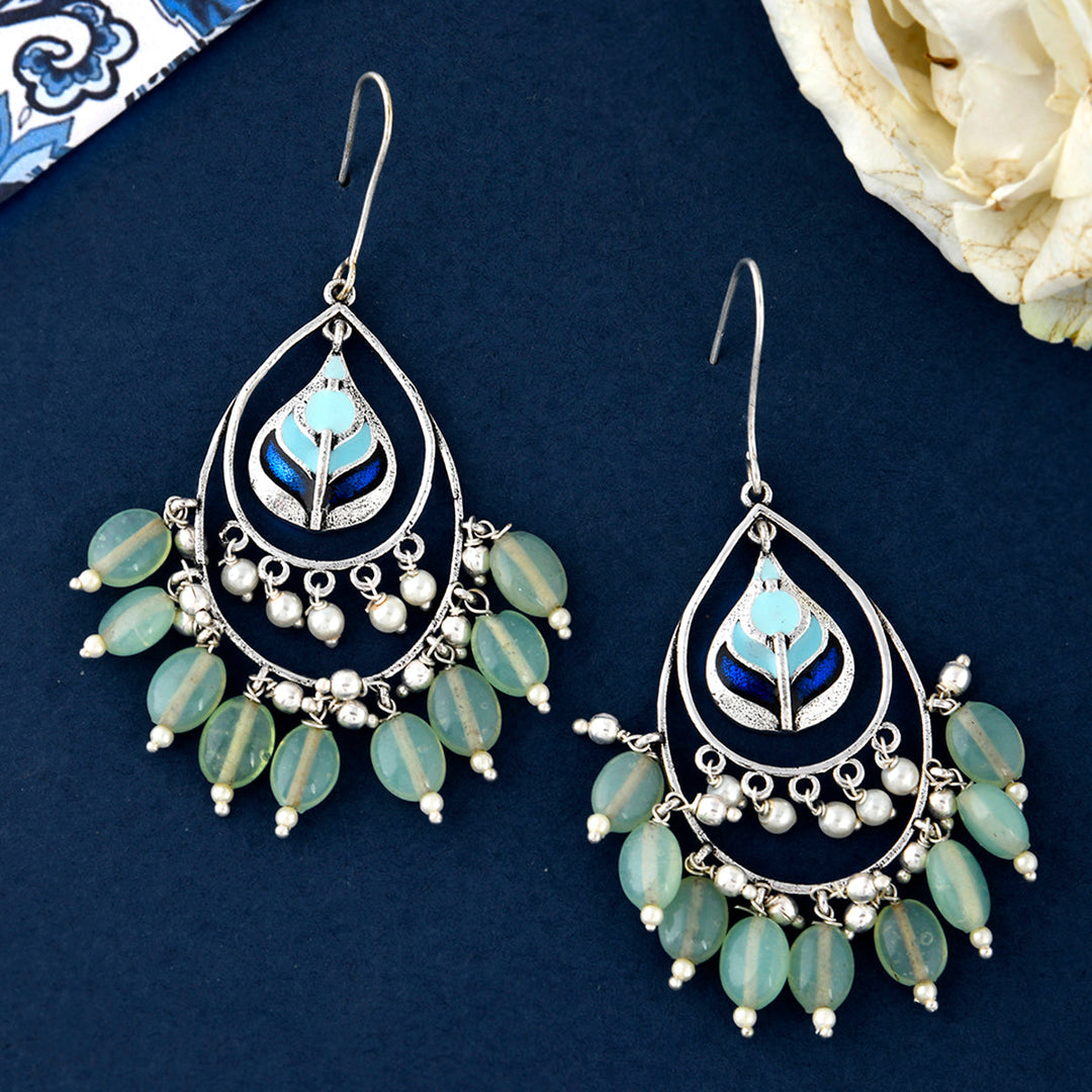 Bagh E Fiza Green Beads Earrings | SHOBITAM