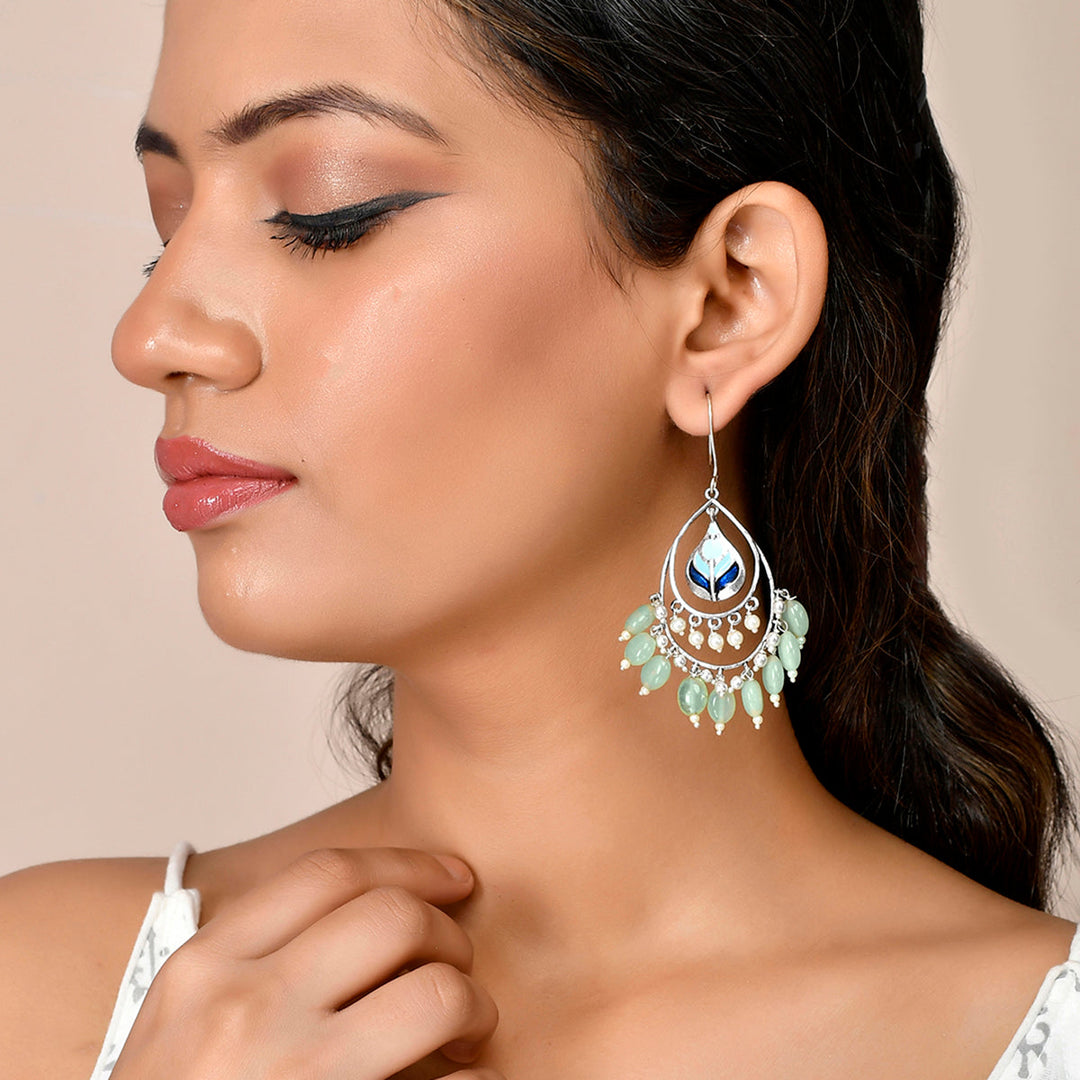 Bagh E Fiza Green Beads Earrings | SHOBITAM
