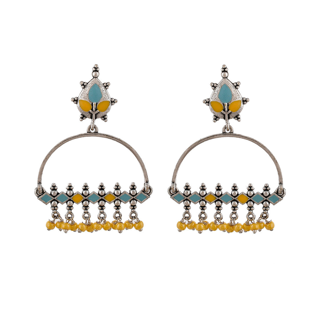 Bagh E Fiza Yellow Beads Earrings | SHOBITAM
