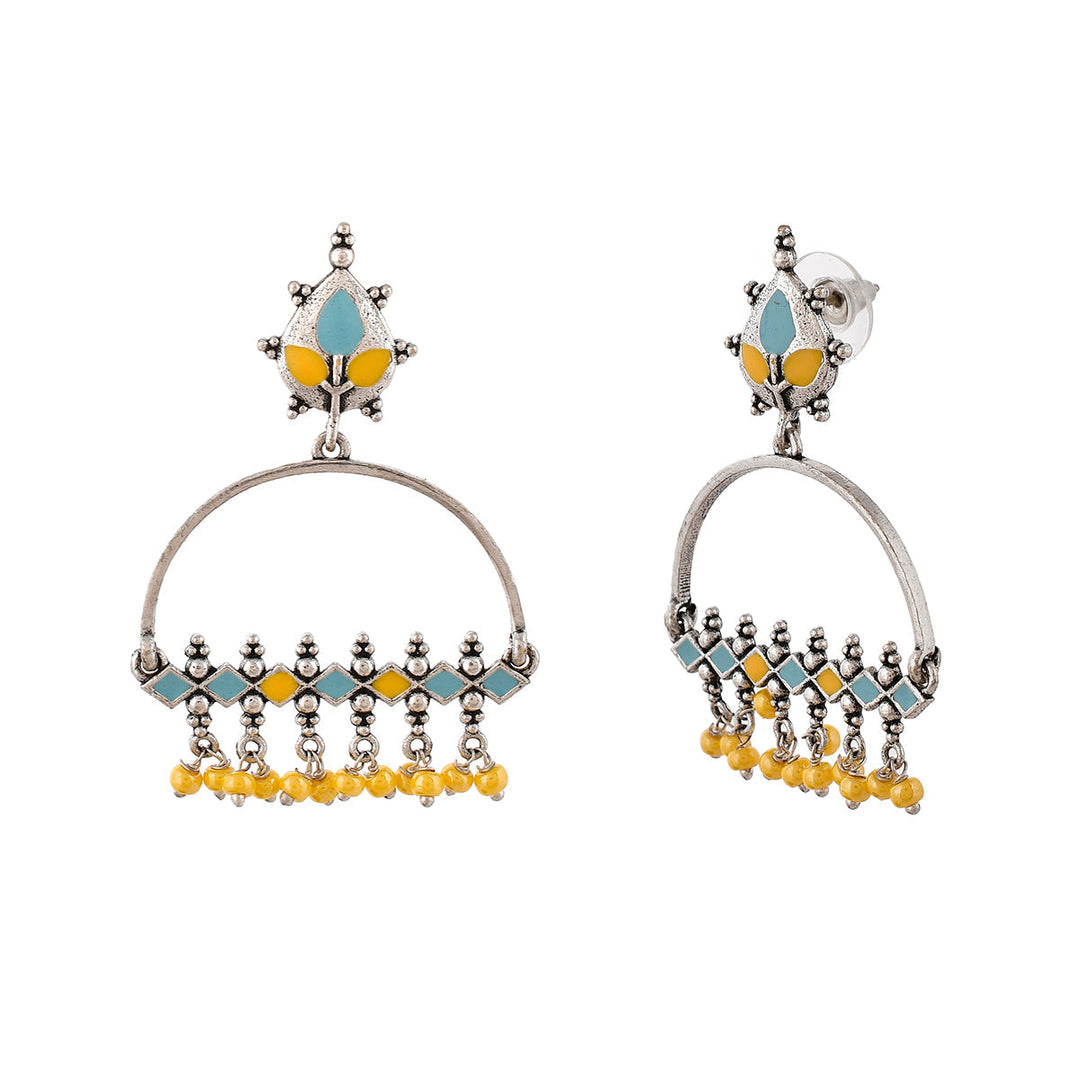 Bagh E Fiza Yellow Beads Earrings | SHOBITAM