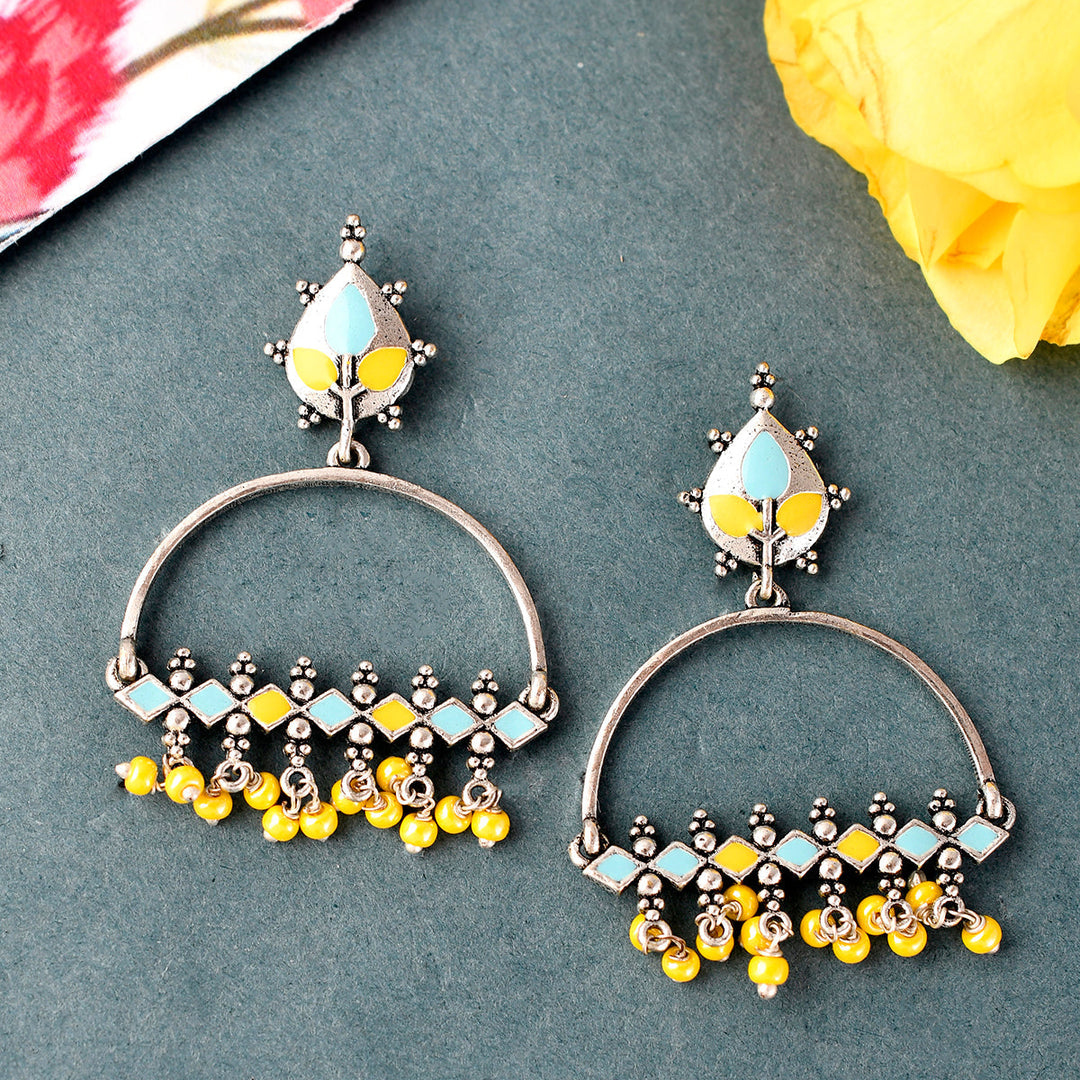 Bagh E Fiza Yellow Beads Earrings | SHOBITAM