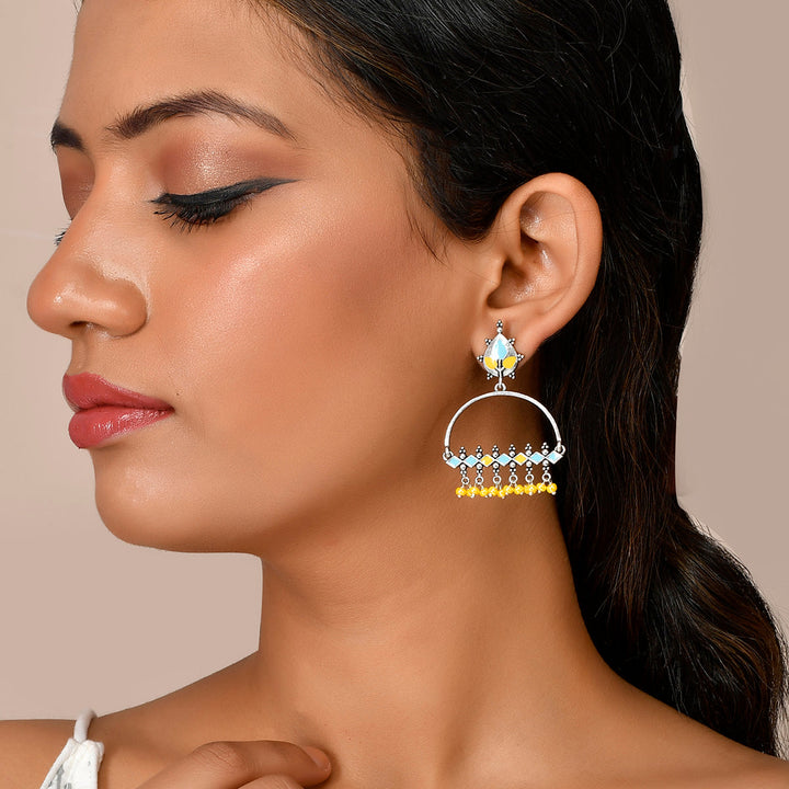 Bagh E Fiza Yellow Beads Earrings | SHOBITAM