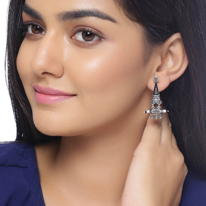 Nayantara Triangle Drop Earrings | SHOBITAM