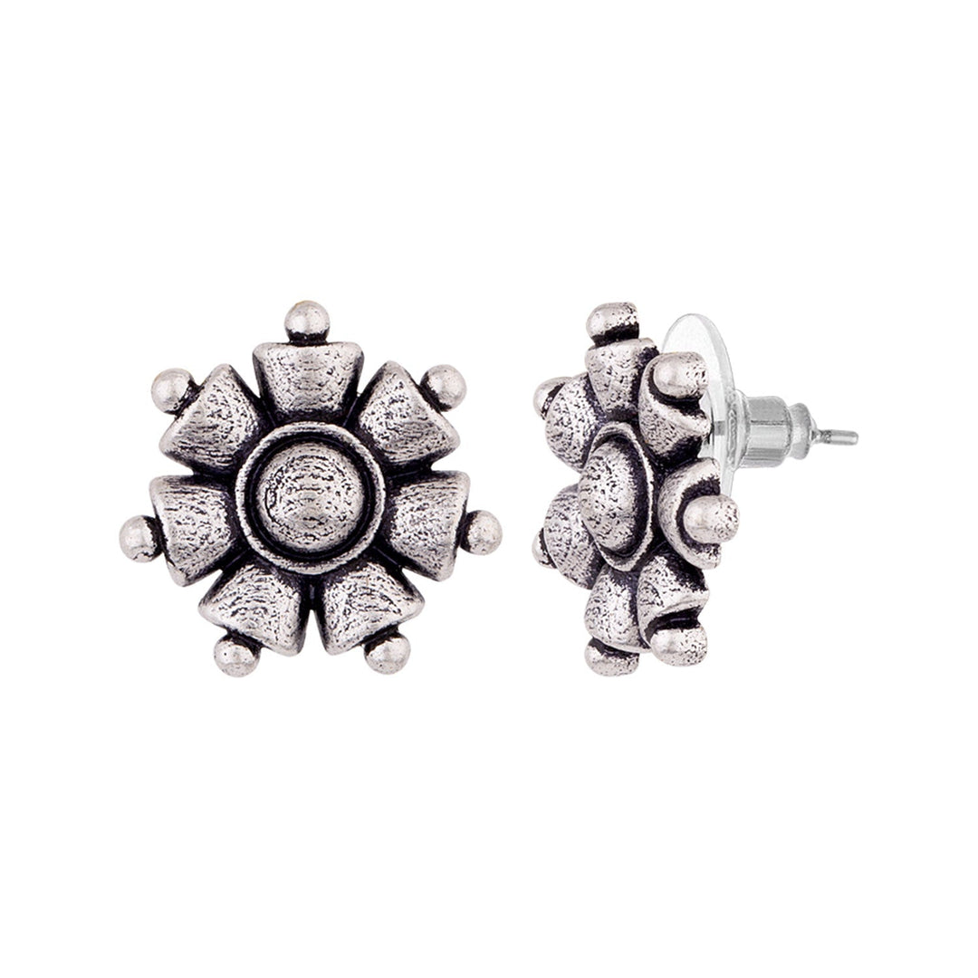 Nayantara Floral Motif Stud Earrings | SHOBITAM